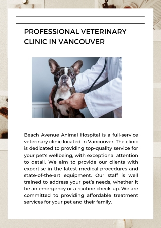 Professional Veterinary Services in Vancouver