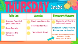 Volume Review for Quiz