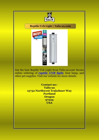 Reptile Uvb Light | Talis-us.com