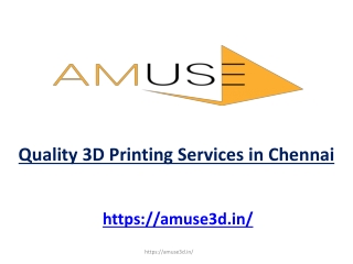Quality 3D Printing Services in Chennai