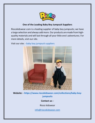 One of the Leading Baby Boy Jumpsuit Suppliers