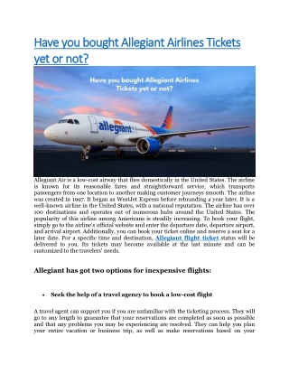 PPT - Allegiant Airlines Book A Flights PowerPoint Presentation, Free ...