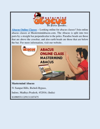 Abacus Online Classes | Mastermindabacus.com