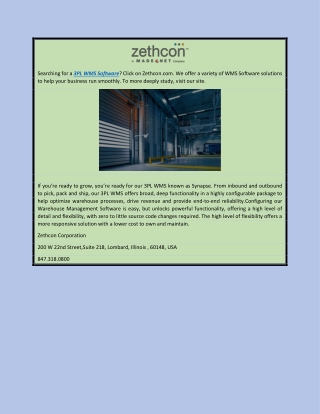 3pl Wms Software | Zethcon.com