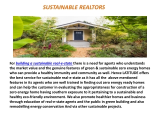 SUSTAINABLE REALTORS