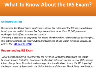 What To Know About the IRS Exam