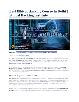 Best Ethical Hacking Course in Delhi Ethical Hacking Institute