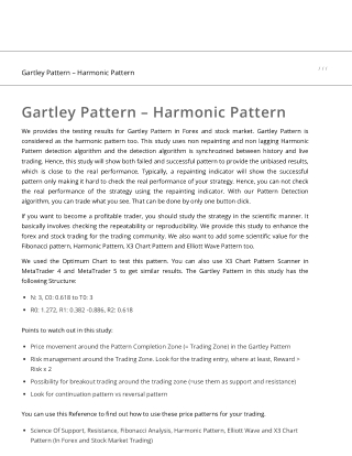 Gartley Pattern - Harmonic Pattern