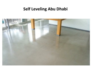 Self Leveling Abu Dhabi