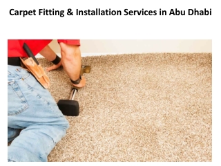 Carpet Fitting & Installation Services In Abu Dhabi