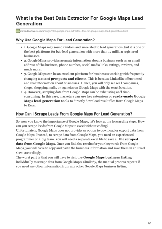 1What Is the Best Data Extractor For Google Maps Lead Generation