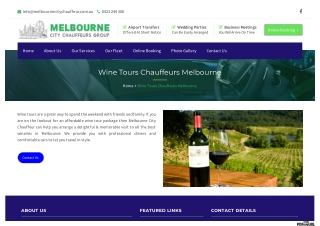 Wine Tour Chauffeurs in Melbourne