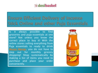 Ensure Efficient Delivery of Incense Stick Online and other Puja Essentials