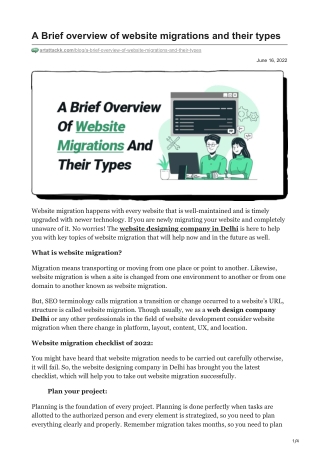 A Brief overview of website migrations and their types