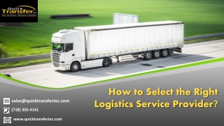 How To Select The Right Logistics Service Provider