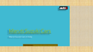 Maruti Suzuki Cars | Maruti Cars – autoX