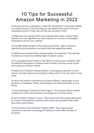 10 Tips for Successful Amazon Marketing in 2022