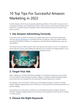 10 Top Tips For Successful Amazon Marketing in 2022