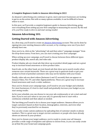 A Complete Beginners Guide to Amazon Advertising in 2022