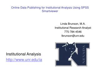 Online Data Publishing for Institutional Analysis Using SPSS Smartviewer