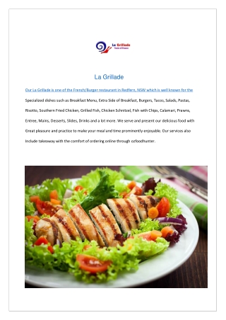 $5 Off- La Grillade Burger Restaurant Redfern, NSW