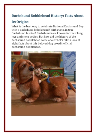 Dachshund Bobblehead History Facts About