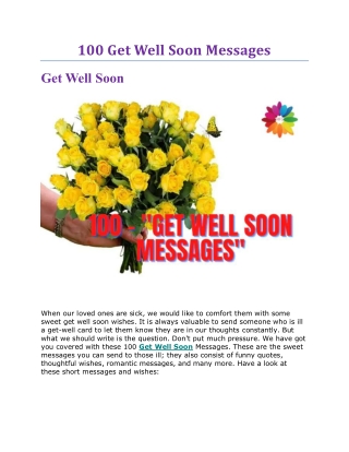 100 Get Well Soon Messages