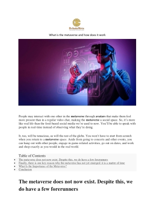 What is the metaverse and how does it work