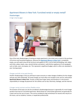 Apartment Movers In New York