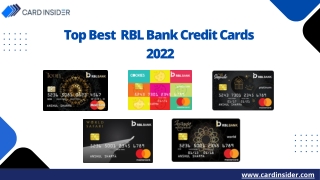 Top best RBL bank credit cards 2022