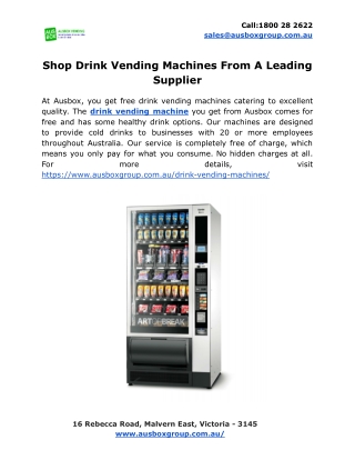 Shop Drink Vending Machines From A Leading Supplier