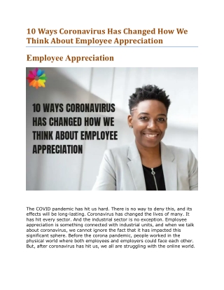 10 Ways Coronavirus Has Changed How We Think About Employee Appreciation