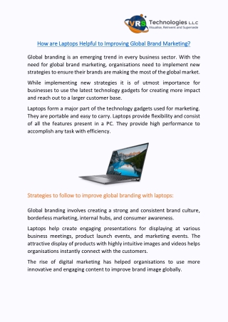 How are Laptops Helpful to Improving Global Brand Marketing?