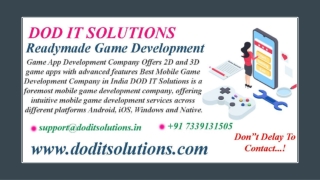 Online Best Game App Development  - DOD IT SOLUTIONS