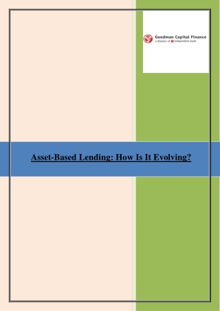 Asset-Based Lending How Is It Evolving