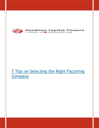 7 Tips on Selecting the Right Factoring Company