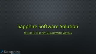 Speech To Text App Development Services | Sapphire