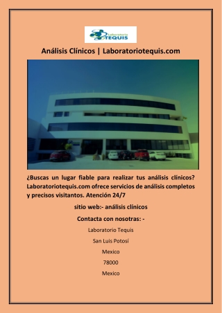 Análisis Clínicos | Laboratoriotequis.com