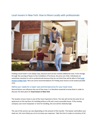Local Movers in New York