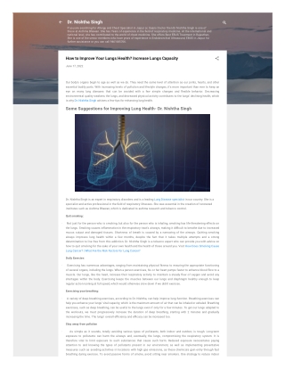 How to improve your lungs health or Increase lungs capacity