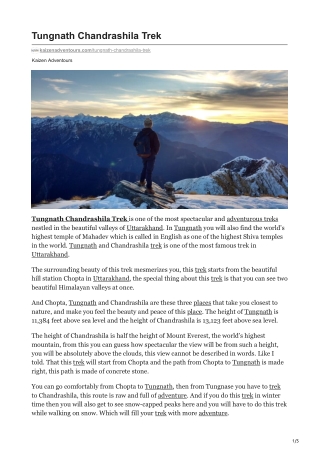 Tungnath Chandrashila Trek