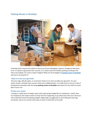 Packing Movers in Brooklyn