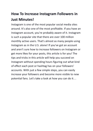 How to Increase Instagram Followers in Just Minutes