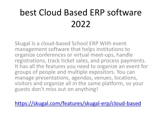 best Cloud Based ERP software 2022