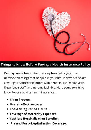 Things to Know Before Buying a Health Insurance Policy