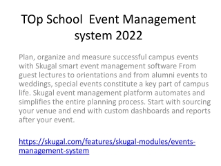 Top School  Event Management system 2022