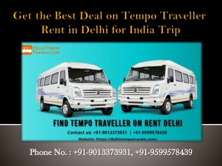 Get The Best Deal On Tempo Traveller rent in Delhi For India Trip