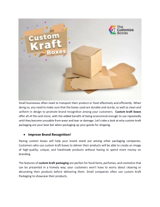 Why Custom Kraft Boxes are the best option for small businesses?