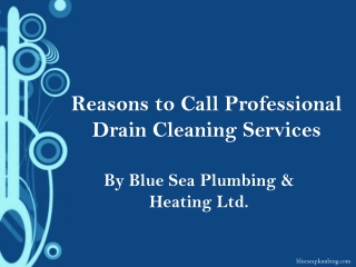 Reasons to Call Professional Drain Cleaning Services