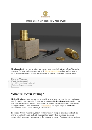 What is Bitcoin Mining and How Does It Work